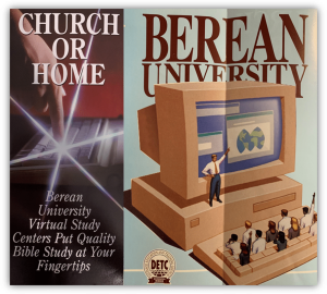 Berean University Brochure offering Online and Virtual Classes, 1997